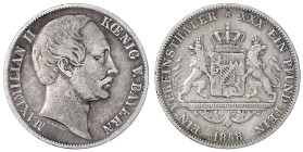 Altdeutsche Münzen und Medaillen

Bayern

Maximilian II. Joseph, 1848-1864

Vereinstaler 1858. sehr schön. Jaeger 94. Thun 98. AKS 149.