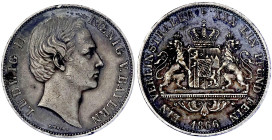 Altdeutsche Münzen und Medaillen

Bayern

Ludwig II., 1864-1886

Vereinstaler 1866. Ohne Scheitel. sehr schön, kl. Randfehler, schöne Patina. Ja...