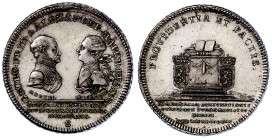 Altdeutsche Münzen und Medaillen

Brandenburg-Ansbach

Alexander, 1757-1791

Konventionstaler 1769 S, Schwabach. Auf die Vereinigung der beiden ...