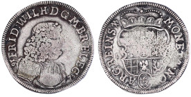 Altdeutsche Münzen und Medaillen

Brandenburg-Preußen

Friedrich Wilhelm, 1640-1688

2/3 Taler 1675 IA, Regenstein für Halberstadt. sehr schön, ...