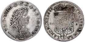 Altdeutsche Münzen und Medaillen

Brandenburg-Preußen

Friedrich Wilhelm, 1640-1688

2/3 Taler 1688 ICS, Magdeburg. fast sehr schön, Prägeschwäc...