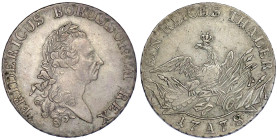 Altdeutsche Münzen und Medaillen

Brandenburg-Preußen

Friedrich II., 1740-1786

Reichstaler 1778 A, Berlin. Greisenantlitz. 22,07 g. gutes sehr...