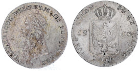 Altdeutsche Münzen und Medaillen

Brandenburg-Preußen

Friedrich Wilhelm III., 1797-1840

4 Groschen = 1/6 Taler 1803 A, Berlin. vorzüglich/Stem...