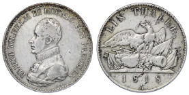 Altdeutsche Münzen und Medaillen

Brandenburg-Preußen

Friedrich Wilhelm III., 1797-1840

Taler 1818 A, Berlin. sehr schön, kl. Randfehler. Jaeg...