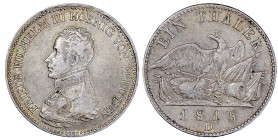 Altdeutsche Münzen und Medaillen

Brandenburg-Preußen

Friedrich Wilhelm III., 1797-1840

Taler 1818 D, Düsseldorf. fast vorzüglich, min. justie...