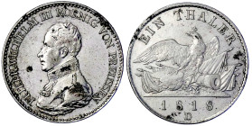 Altdeutsche Münzen und Medaillen

Brandenburg-Preußen

Friedrich Wilhelm III., 1797-1840

Taler 1818 D, Düsseldorf. gutes sehr schön, gereinigt....