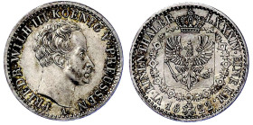 Altdeutsche Münzen und Medaillen

Brandenburg-Preußen

Friedrich Wilhelm III., 1797-1840

1/6 Taler 1822 A, Berlin. Hundesechstel. fast Stempelg...