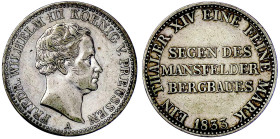 Altdeutsche Münzen und Medaillen

Brandenburg-Preußen

Friedrich Wilhelm III., 1797-1840

Ausbeutetaler 1833 A. sehr schön. Jaeger 63. AKS 18. O...