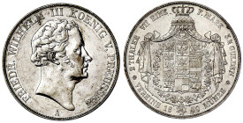 Altdeutsche Münzen und Medaillen

Brandenburg-Preußen

Friedrich Wilhelm III., 1797-1840

Vereinsdoppeltaler 1840 A, Berlin. vorzüglich. Jaeger ...