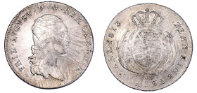 Altdeutsche Münzen und Medaillen

Sachsen-Albertinische Linie

Friedrich August I., 1806-1827

Konventionstaler 1813 IGS, Dresden. Mit 2 X römis...