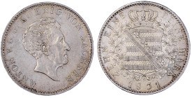 Altdeutsche Münzen und Medaillen

Sachsen-Albertinische Linie

Anton, 1827-1836

Konventionstaler 1831 S. vorzüglich. Jaeger 60. Thun 309. AKS 6...