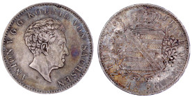 Altdeutsche Münzen und Medaillen

Sachsen-Albertinische Linie

Anton, 1827-1836

Konventionstaler 1834 G. gutes vorzüglich, schöne Patina. Jaege...