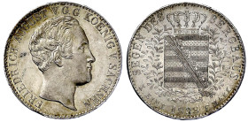 Altdeutsche Münzen und Medaillen

Sachsen-Albertinische Linie

Friedrich August II., 1836-1854

Ausbeutetaler 1838 G. vorzüglich/Stempelglanz au...
