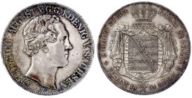 Altdeutsche Münzen und Medaillen

Sachsen-Albertinische Linie

Friedrich August II., 1836-1854

Vereinsdoppeltaler 1851 F. sehr schön, kl. Randf...