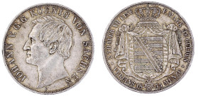 Altdeutsche Münzen und Medaillen

Sachsen-Albertinische Linie

Johann, 1854-1873

Doppeltaler 1855 F. sehr schön, kl. Kratzer. Jaeger 104. Thun ...
