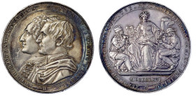 Altdeutsche Münzen und Medaillen

Sachsen-Albertinische Linie

Johann, 1854-1873

Doppeltalerförmige Silbermedaille 1866 von Buschnik und Stange...