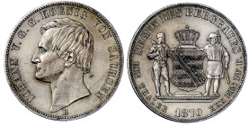 Altdeutsche Münzen und Medaillen

Sachsen-Albertinische Linie

Johann, 1854-1873

Ausbeutetaler 1870 B. vorzüglich/Stempelglanz. Jaeger 128. Thu...