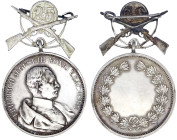 Altdeutsche Münzen und Medaillen

Sachsen-Albertinische Linie

Friedrich August III., 1904-1918

Tragbare Silbermedaille mit Schützenspange 25 (...