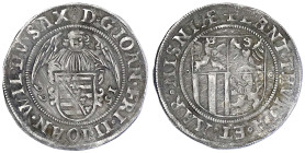 Altdeutsche Münzen und Medaillen

Sachsen-Ernestinische Linie

Johann Friedrich II. und Johann Wilhelm, 1566-1567

Schreckenberger 1566 mit kopf...