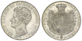 Altdeutsche Münzen und Medaillen

Sachsen-Coburg-Gotha

Ernst I., 1806-1844

Doppeltaler 1843 G. Auflage nur 5350 Ex. fast Stempelglanz, Prachte...