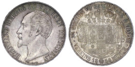 Altdeutsche Münzen und Medaillen

Sachsen-Meiningen

Bernhard II., 1821-1866

Vereinsdoppeltaler 1854. vorzügliches Prachtexemplar mit schöner T...