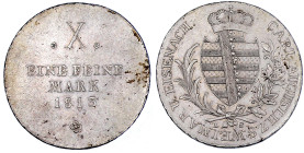 Altdeutsche Münzen und Medaillen

Sachsen-Weimar-Eisenach

Carl August, 1775-1828

Konventionstaler 1813 LS. Laubrand. gutes vorzüglich. Jaeger ...
