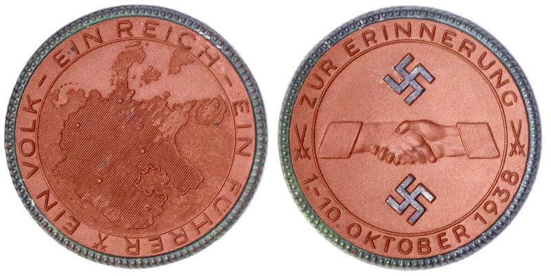 Medaillen

Drittes Reich

Porzellanmedaille Anschluß der Ostmark 1938 braun,...