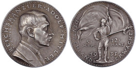 Medaillen

Medailleure

Goetz, Karl

Silbermedaille 1933. Reichskanzler Adolf Hitler/Deutschland erwache. 36 mm. 20,30 g. vorzüglich/Stempelglan...