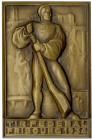 Medaillen

Schützenmedaillen

Schweiz

Fribourg

Einseitige, rechteckige Bronzeplakette 1934 von Huguenin. Föderal-Schützenfest. 55 X 86 mm, i...