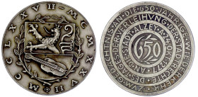 Medaillen

Städtemedaillen

Alzey (Pfalz)

Silbermedaille 1927 v. K. Roth, auf 650 Jahre Stadtrechte. 41 mm, 27,85 g. vorzüglich, mattiert