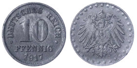 Reichskleinmünzen

10 Pfennig, Zink 1917

1917 ohne Mz., mit Perlkreis. vorzüglich, selten. Jaeger 298Z.