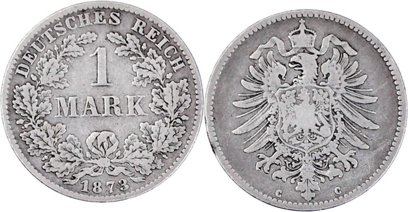 Reichskleinmünzen

1 Mark kleiner Adler, Silber 1873-1887

1873 C. schön/seh...