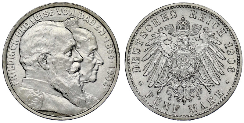 Reichssilbermünzen J. 19-178

Baden

Friedrich I., 1856-1907

5 Mark 1906....