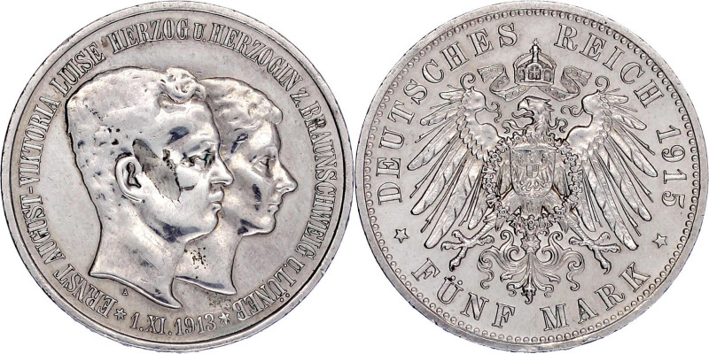 Reichssilbermünzen J. 19-178

Braunschweig

Ernst August, 1913-1916

5 Mar...