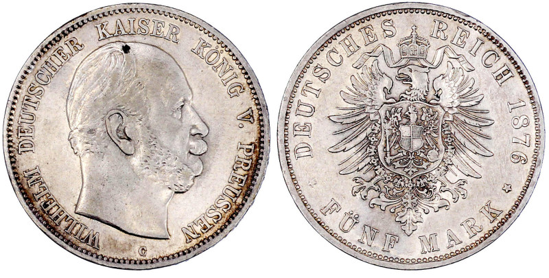 Reichssilbermünzen J. 19-178

Preußen

Wilhelm I., 1861-1888

5 Mark 1876 ...