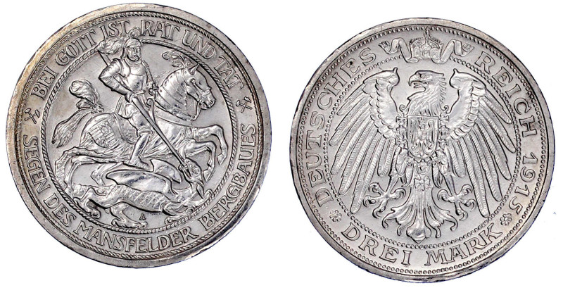 Reichssilbermünzen J. 19-178

Preußen

Wilhelm II., 1888-1918

3 Mark 1915...