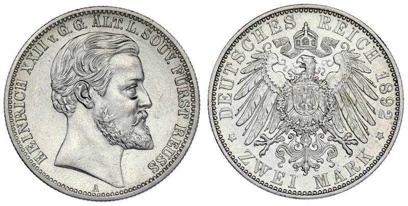 Reichssilbermünzen J. 19-178

Reuß, ältere Linie

Heinrich XXII., 1859-1902...