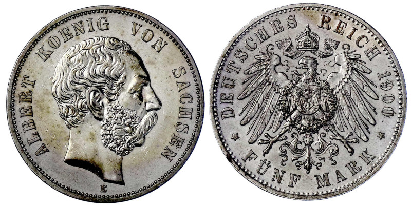 Reichssilbermünzen J. 19-178

Sachsen

Albert, 1873-1902

5 Mark 1900 E. f...