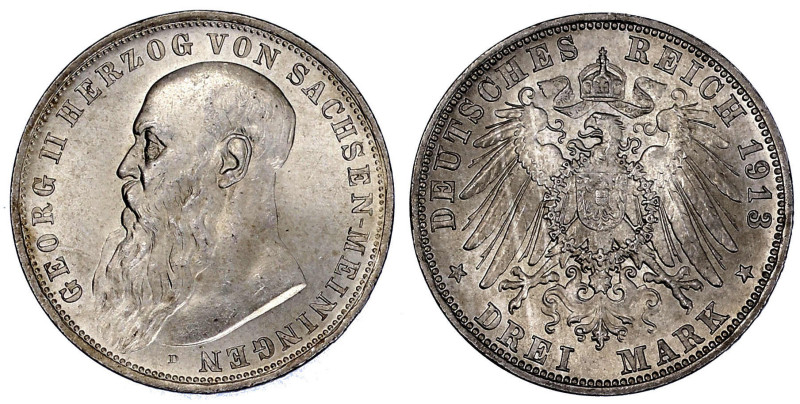 Reichssilbermünzen J. 19-178

Sachsen-Meiningen

Georg II., 1866-1914

3 M...