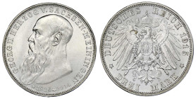 Reichssilbermünzen J. 19-178

Sachsen-Meiningen

Georg II., 1866-1914

3 Mark 1915. Auf seinen Tod. fast Stempelglanz, Prachtexemplar. Jaeger 15...