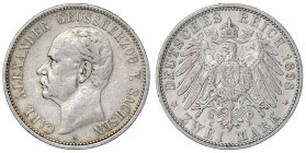 Reichssilbermünzen J. 19-178

Sachsen-Weimar-Eisenach

Carl Alexander, 1853-1901

2 Mark 1898 A. sehr schön. Jaeger 156.