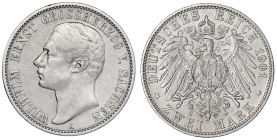 Reichssilbermünzen J. 19-178

Sachsen-Weimar-Eisenach

Wilhelm Ernst, 1901-1918

2 Mark 1901 A. gutes sehr schön. Jaeger 157.