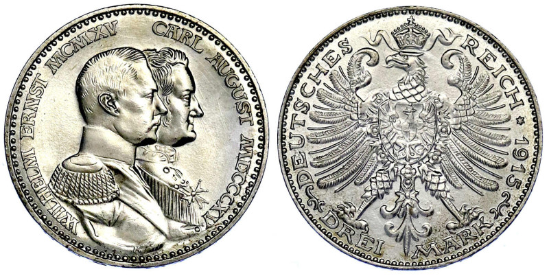 Reichssilbermünzen J. 19-178

Sachsen-Weimar-Eisenach

Wilhelm Ernst, 1901-1...