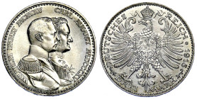 Reichssilbermünzen J. 19-178

Sachsen-Weimar-Eisenach

Wilhelm Ernst, 1901-1918

3 Mark 1915 A. Zur 100 Jahr-Feier. fast Stempelglanz. Jaeger 16...