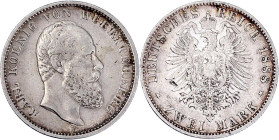 Reichssilbermünzen J. 19-178

Württemberg

Karl, 1864-1891

2 Mark 1888 F. sehr schön. Jaeger 172.