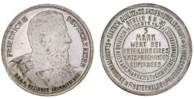 Notmünzen/Wertmarken, deutschsprachig

Berlin

5 Mark Wertmünze der Bartsch, Quilitz & Co Aktiengesellschaft o.J. (1888). Brb. Kaiser Friedrich II...