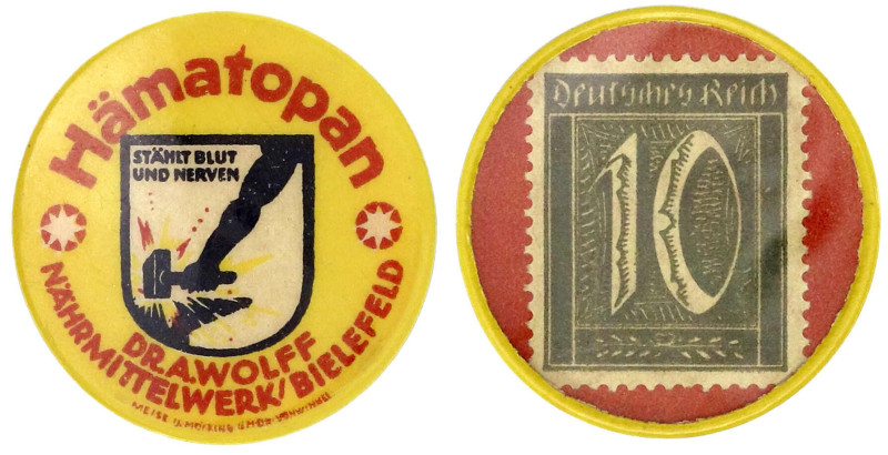 Notmünzen/Wertmarken, deutschsprachig

Bielefeld

Briefmarkenkapselgeld: Häm...