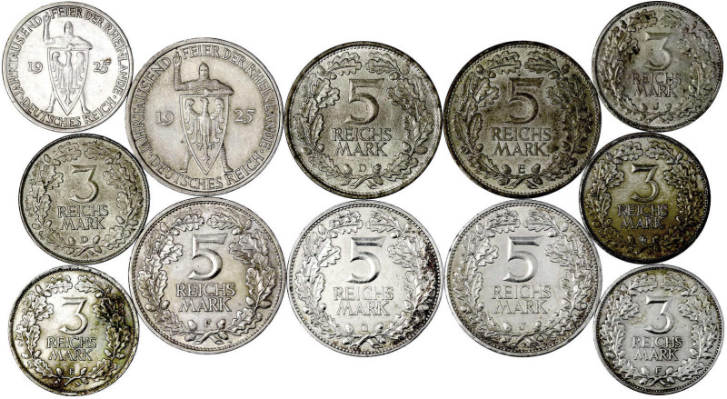 Weimarer Republik

Gedenkmünzen

5 Reichsmark Rheinlande

12 Stück, komple...