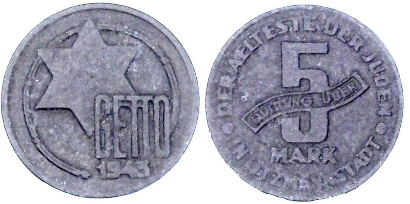 Drittes Reich

Ghetto Litzmannstadt

5 Mark Quittung 1943, Magnesium. Mit Ku...