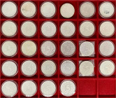 Münzen der Bundesrepublik Deutschland

Kursmünzen

5 Deutsche Mark Silber 1951-1974

28 versch. in PP: 1965 G, 1966 G, 1967 F,G, 1968 F,G,J, 196...